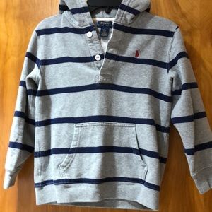Ralph Lauren Boys Size 7 grey striped sweatshirt